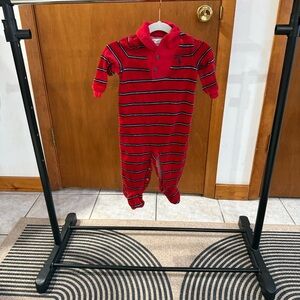 Ralph Lauren Red Striped one piece black